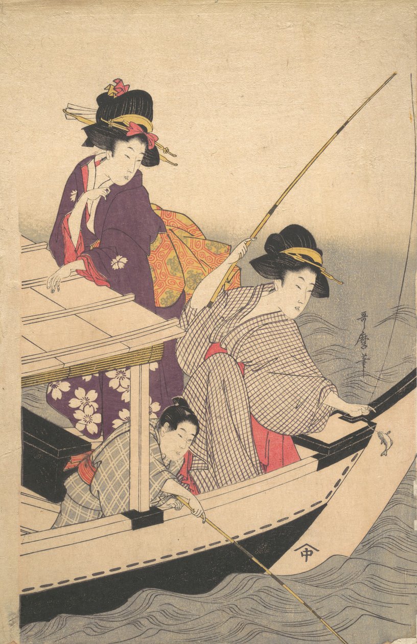 Halászat, 18. század vége. alkotó: Kitagawa Utamaro