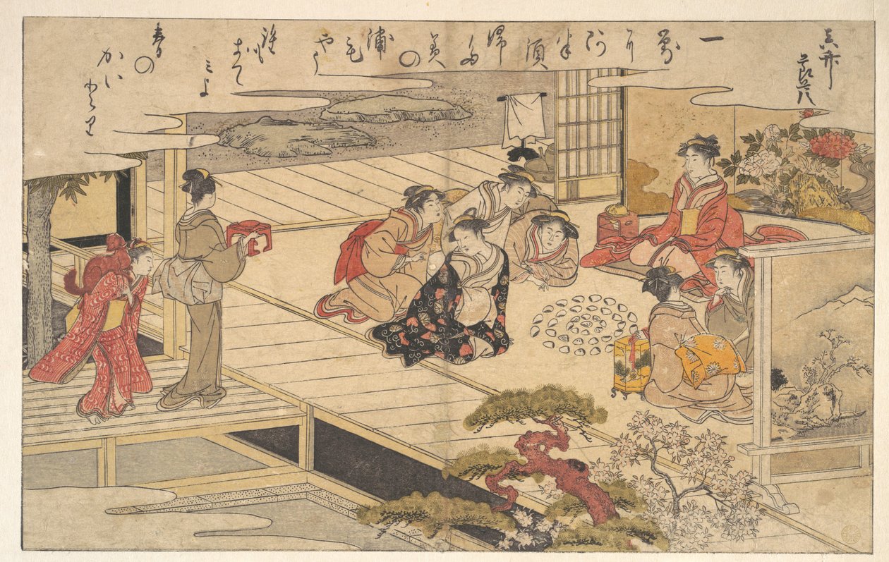 Kagylókkal játszó lányok alkotó: Kitagawa Utamaro