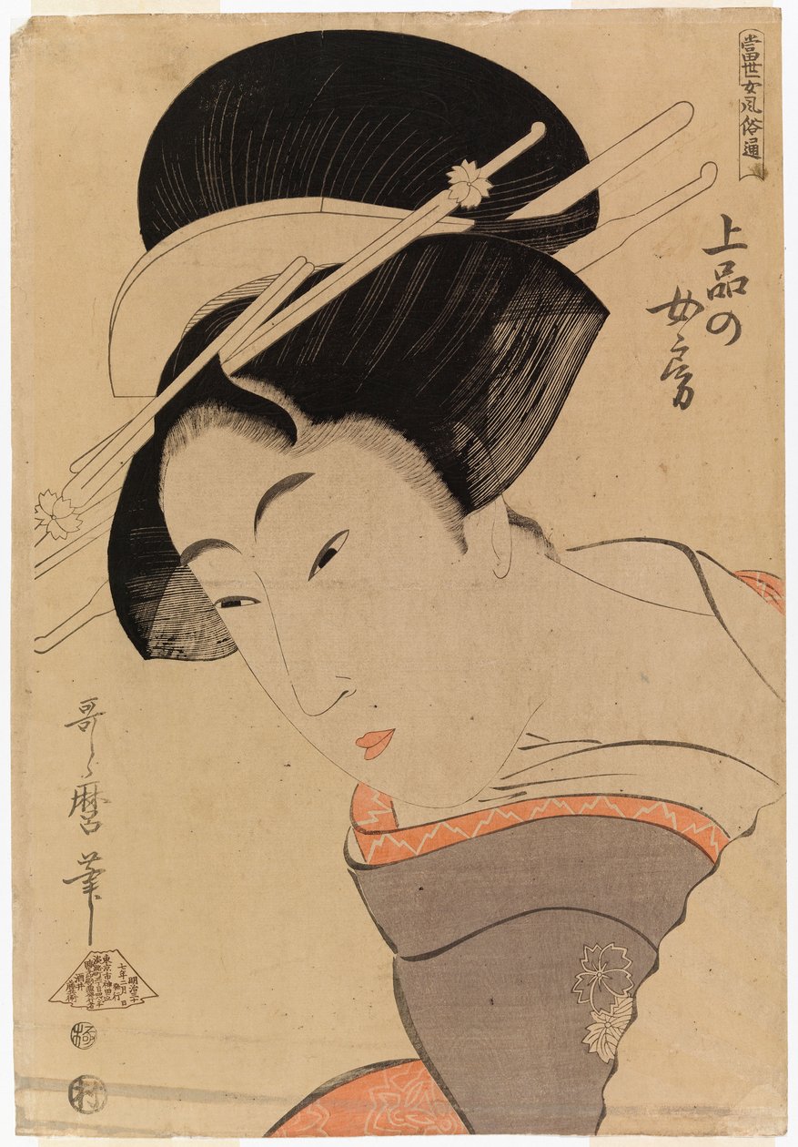 Egy lány félalakos portréja alkotó: Kitagawa Utamaro