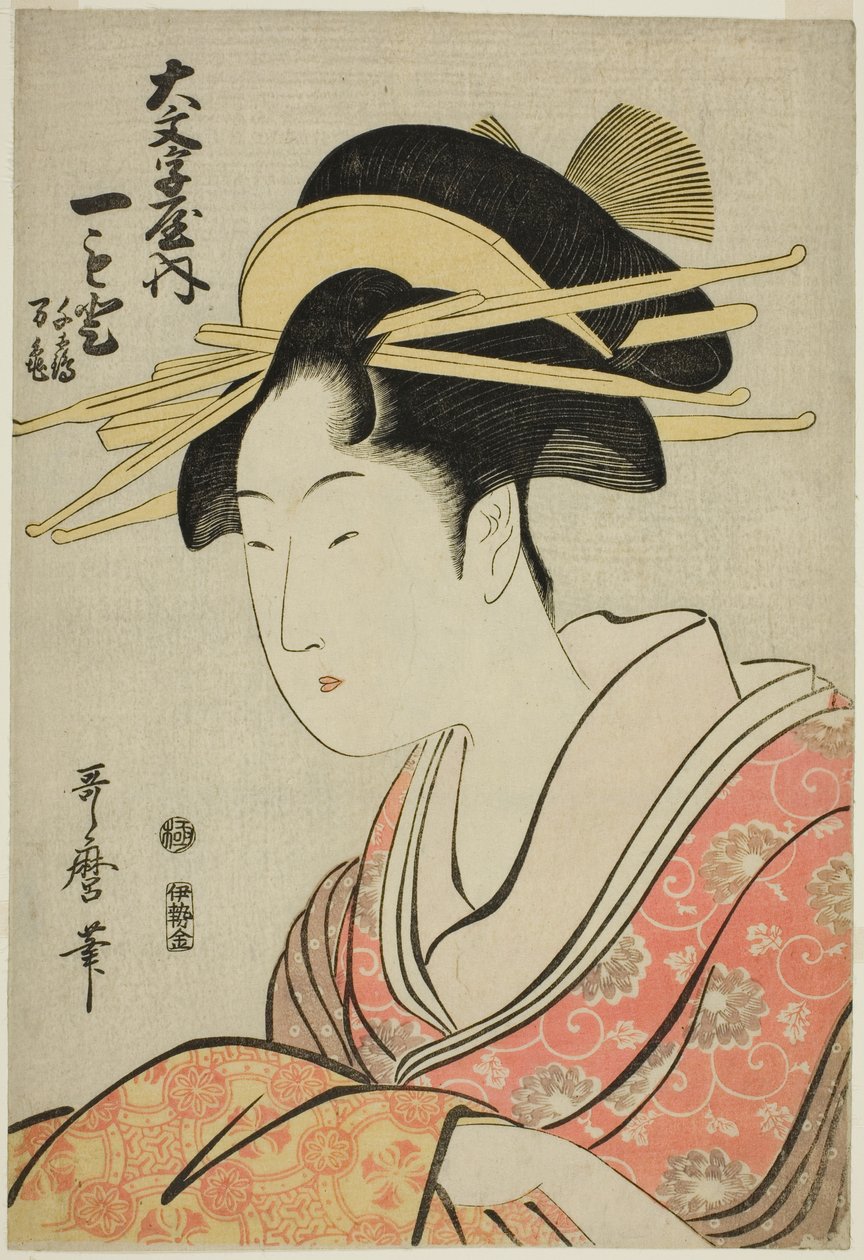 Omoto of Te Daimonji Ya Ah Tendan ts Line Minden tervezet D Késő alkotó: Kitagawa Utamaro