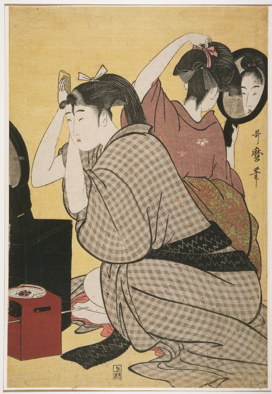 Kami-yui, a haj öltöztetése alkotó: Kitagawa Utamaro