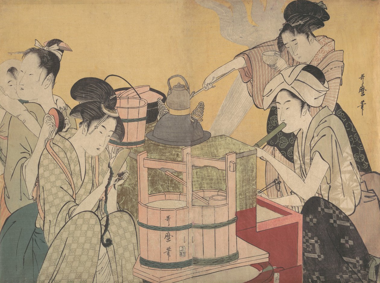 Konyhai jelenet, kb. 1794-95. alkotó: Kitagawa Utamaro