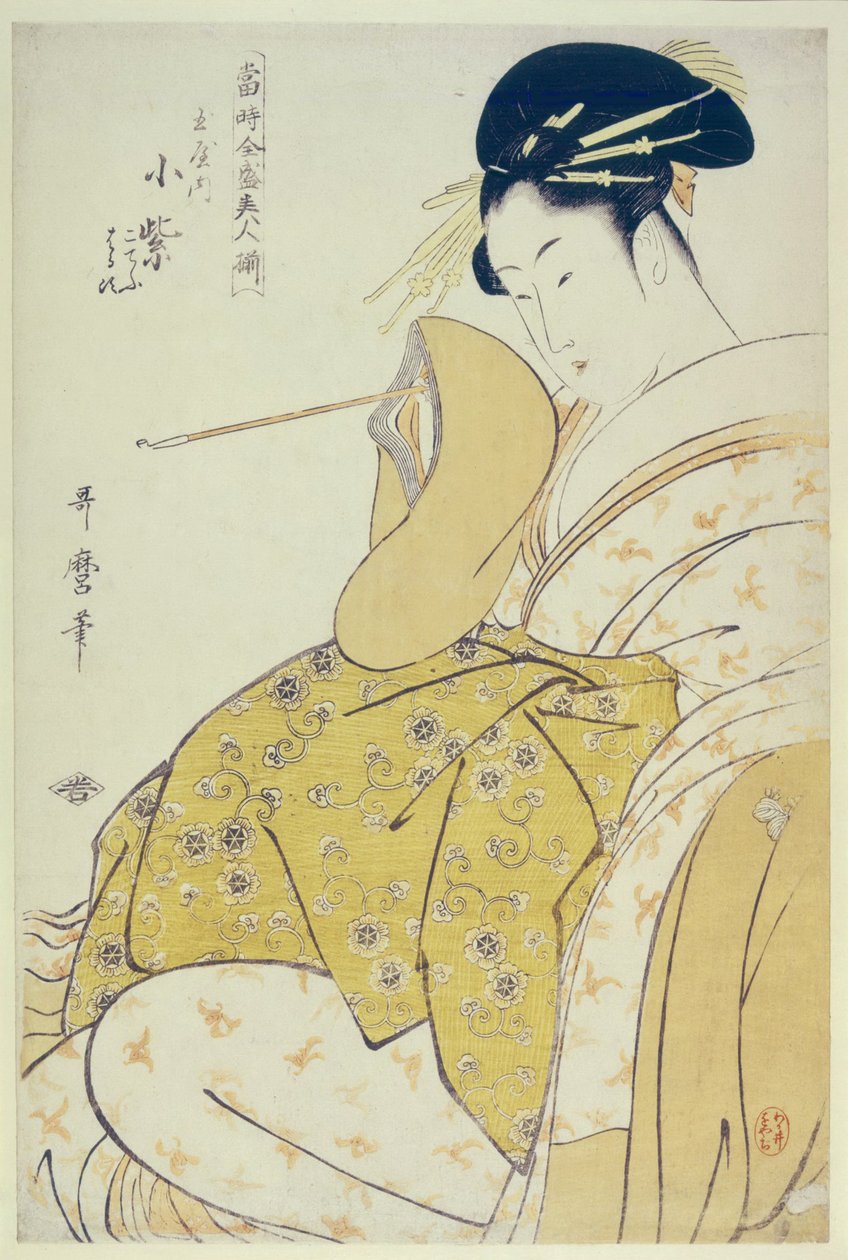 Sötétlila f te Tamaya, Ka 1794 alkotó: Kitagawa Utamaro