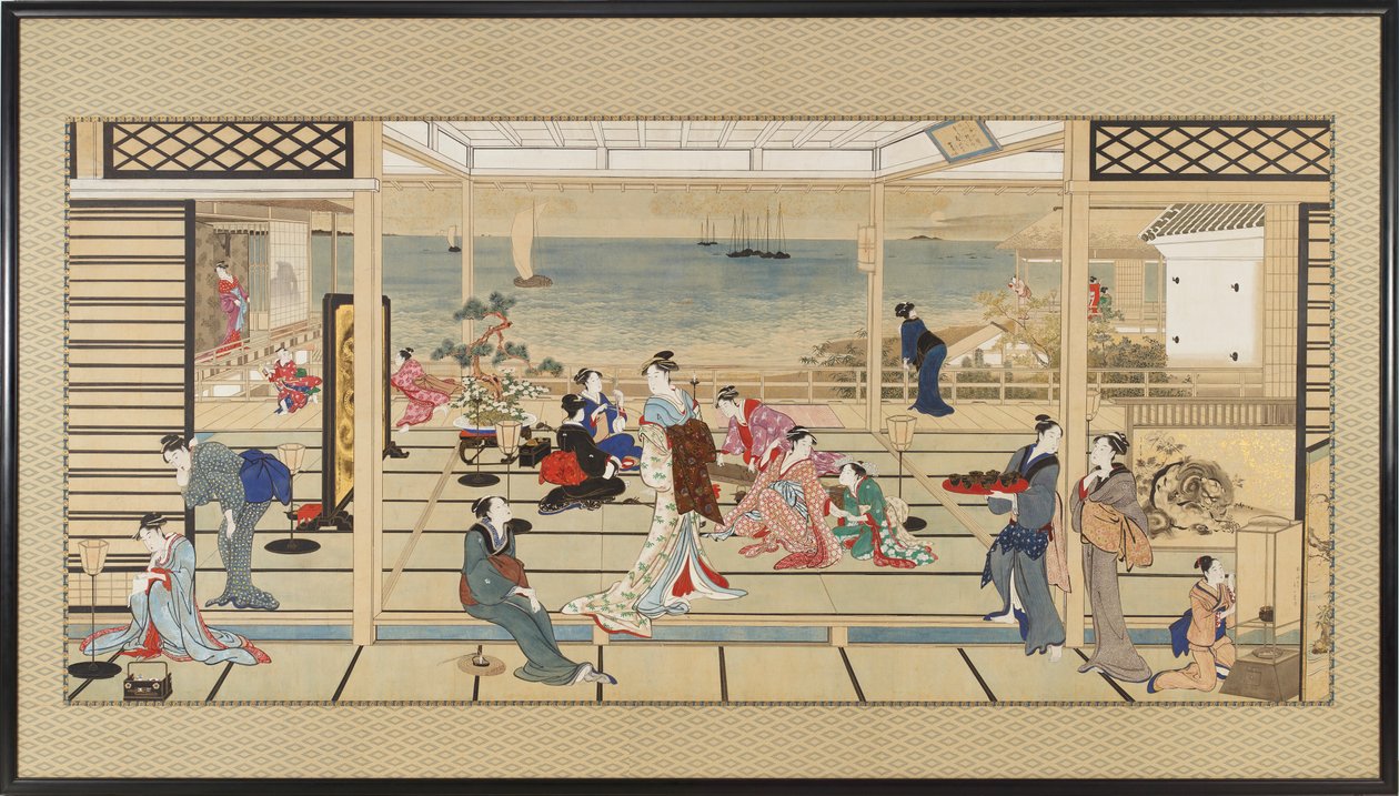 Holdfényes mulatság Dozo Sagamiban, Edo-korszak, 18. század vége – 19. század eleje. alkotó: Kitagawa Utamaro