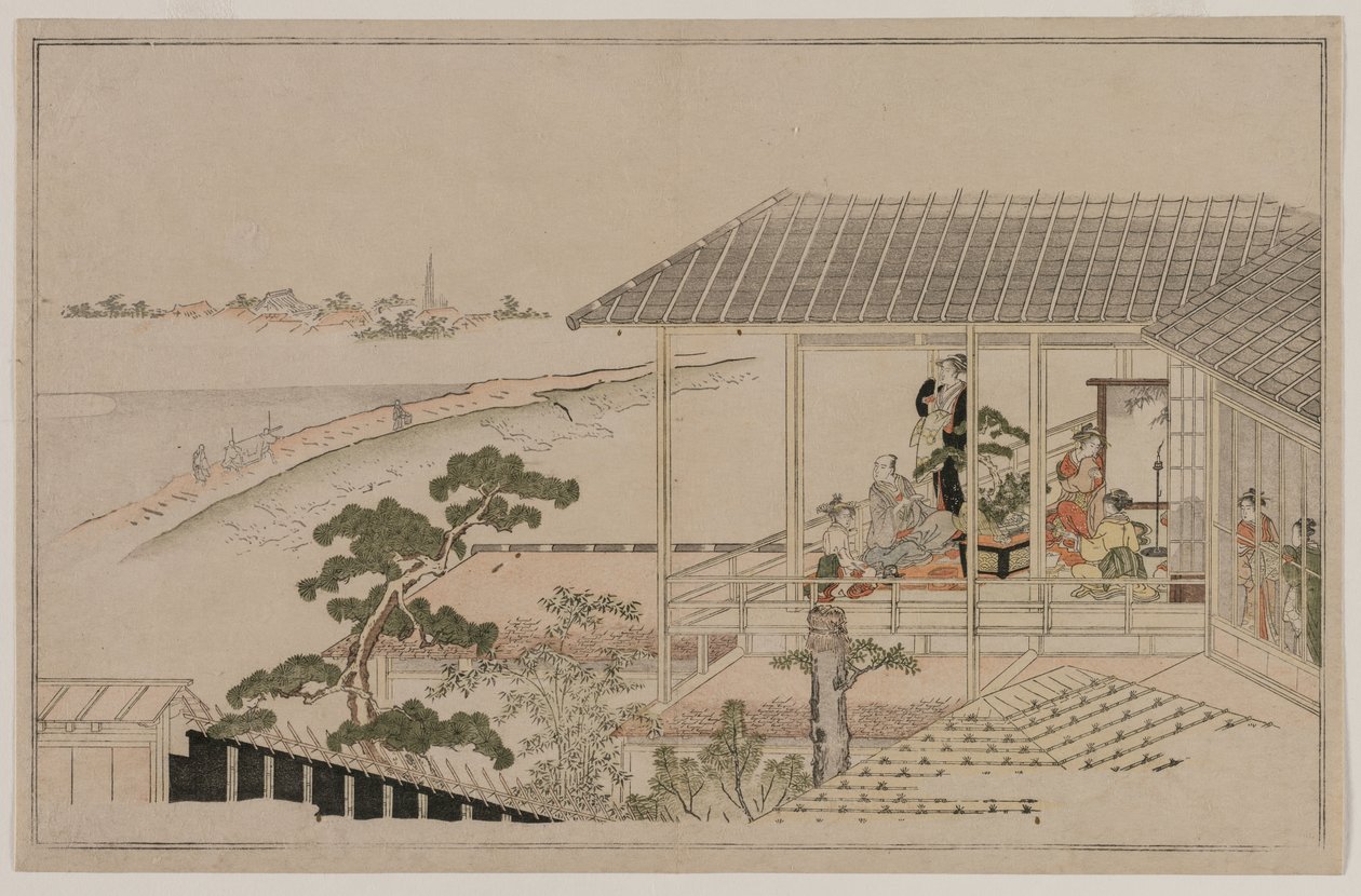 Holdkelte a Nihon rakpart és a Yoshiwara felett alkotó: Kitagawa Utamaro