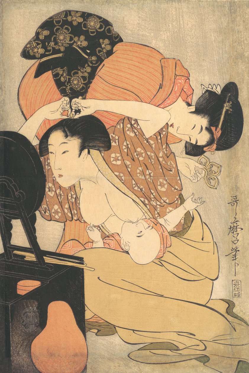 Anya és gyermeke, kb. 1793. alkotó: Kitagawa Utamaro