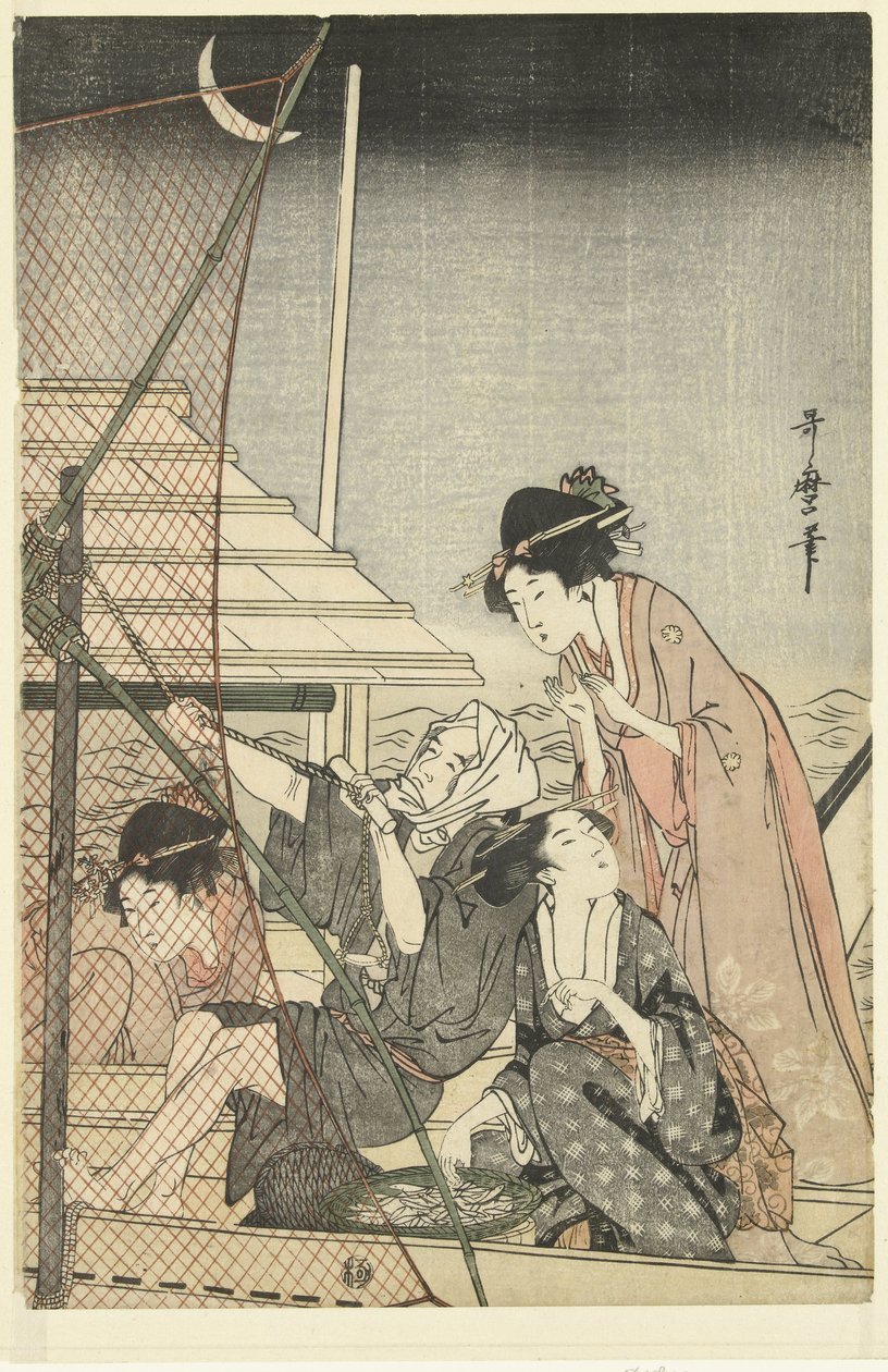 Éjszakai horgászat alkotó: Kitagawa Utamaro