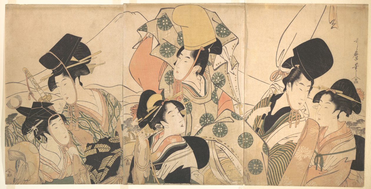 Narihira keleti utazása alkotó: Kitagawa Utamaro
