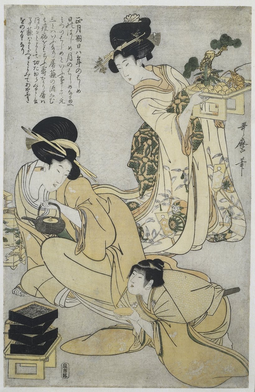 Újév Az év öt fesztiválja (sorozat címe) alkotó: Kitagawa Utamaro