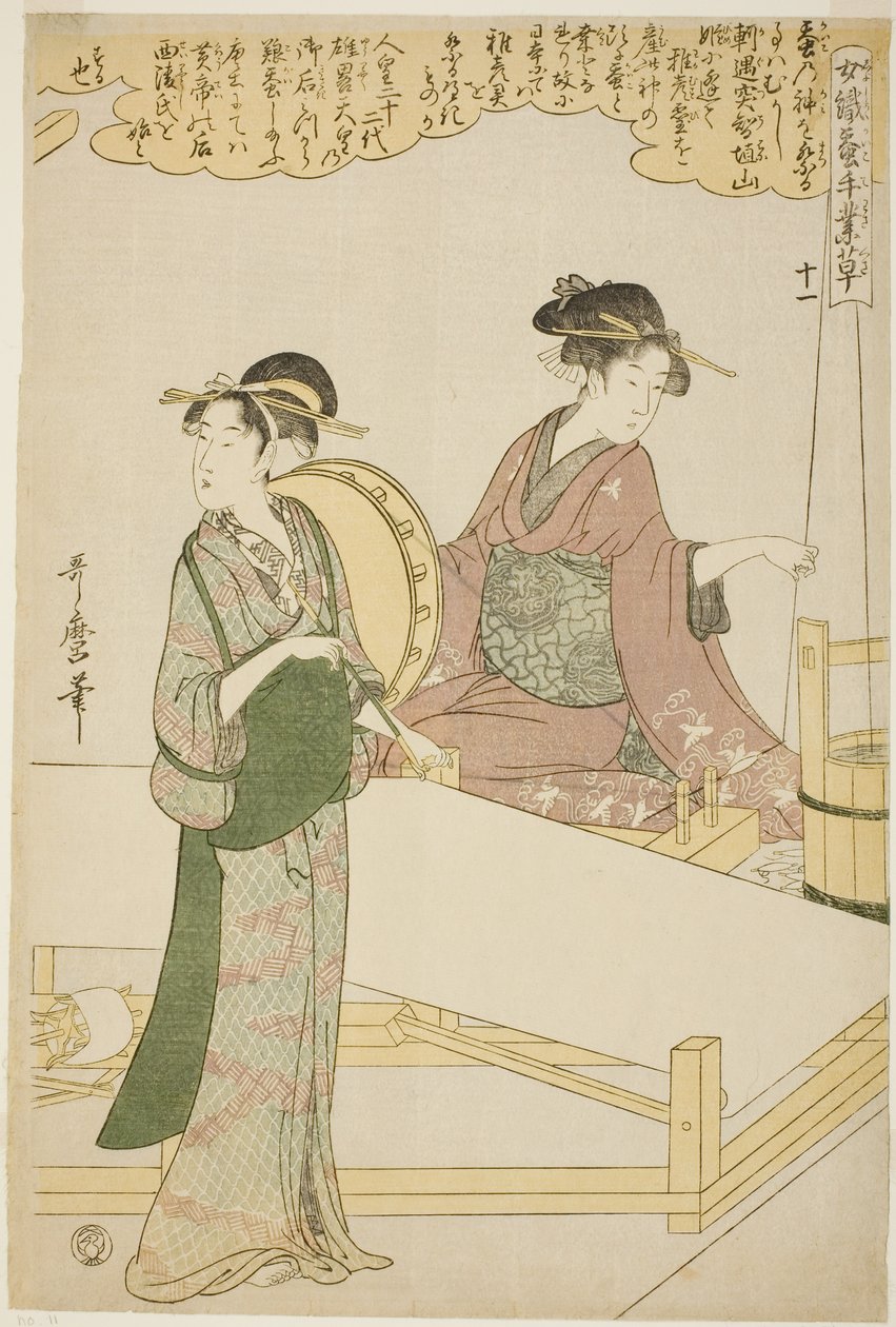 No. 11 (juichi), from the series "Women Engaged in the Sericulture Industry (Joshoku kaiko tewaza-gusa)" alkotó: Kitagawa Utamaro