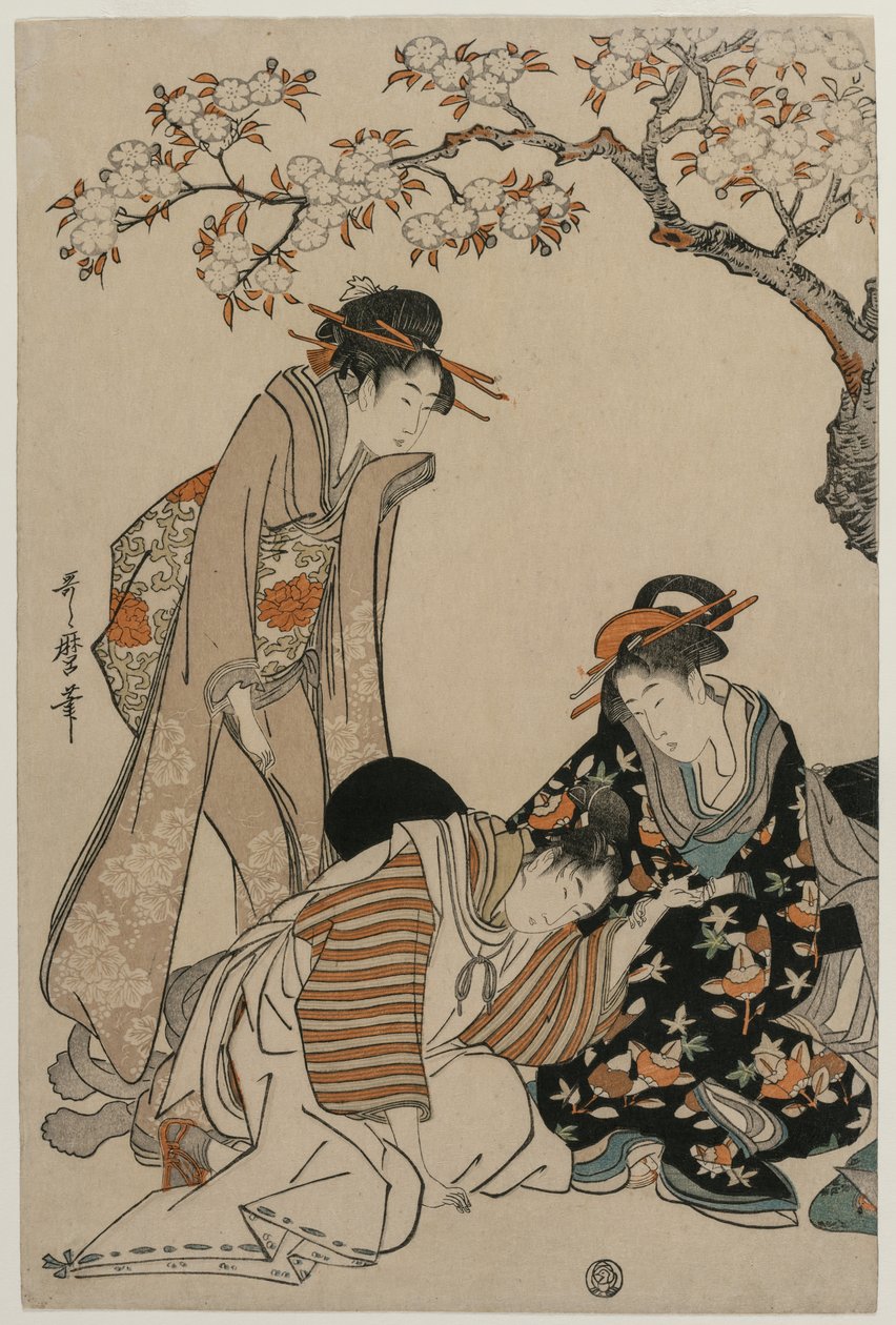 Egy birodalmi kocsis jelenet paródiája alkotó: Kitagawa Utamaro