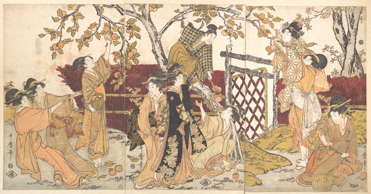 Datolyaszilva-szedés alkotó: Kitagawa Utamaro