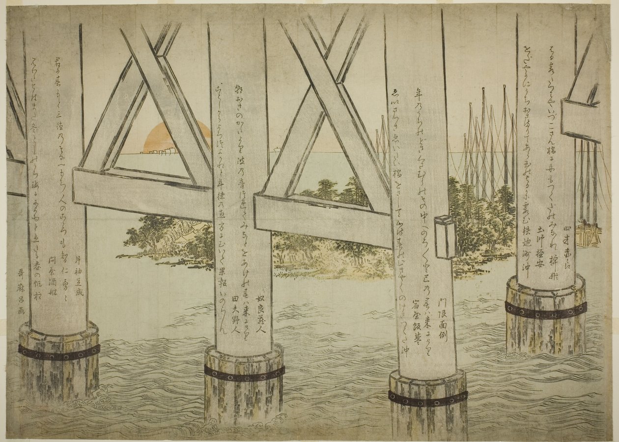 Pillars of Eitai Bridge alkotó: Kitagawa Utamaro