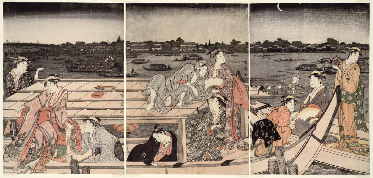Élményhajózás a Sumida folyón alkotó: Kitagawa Utamaro