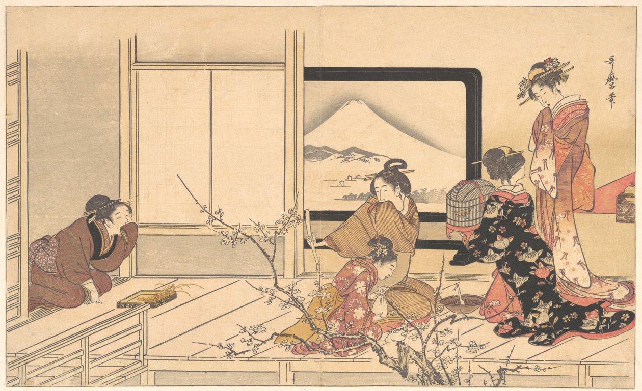 Élelmiszer készítés a pocsolyának..., 1798. alkotó: Kitagawa Utamaro
