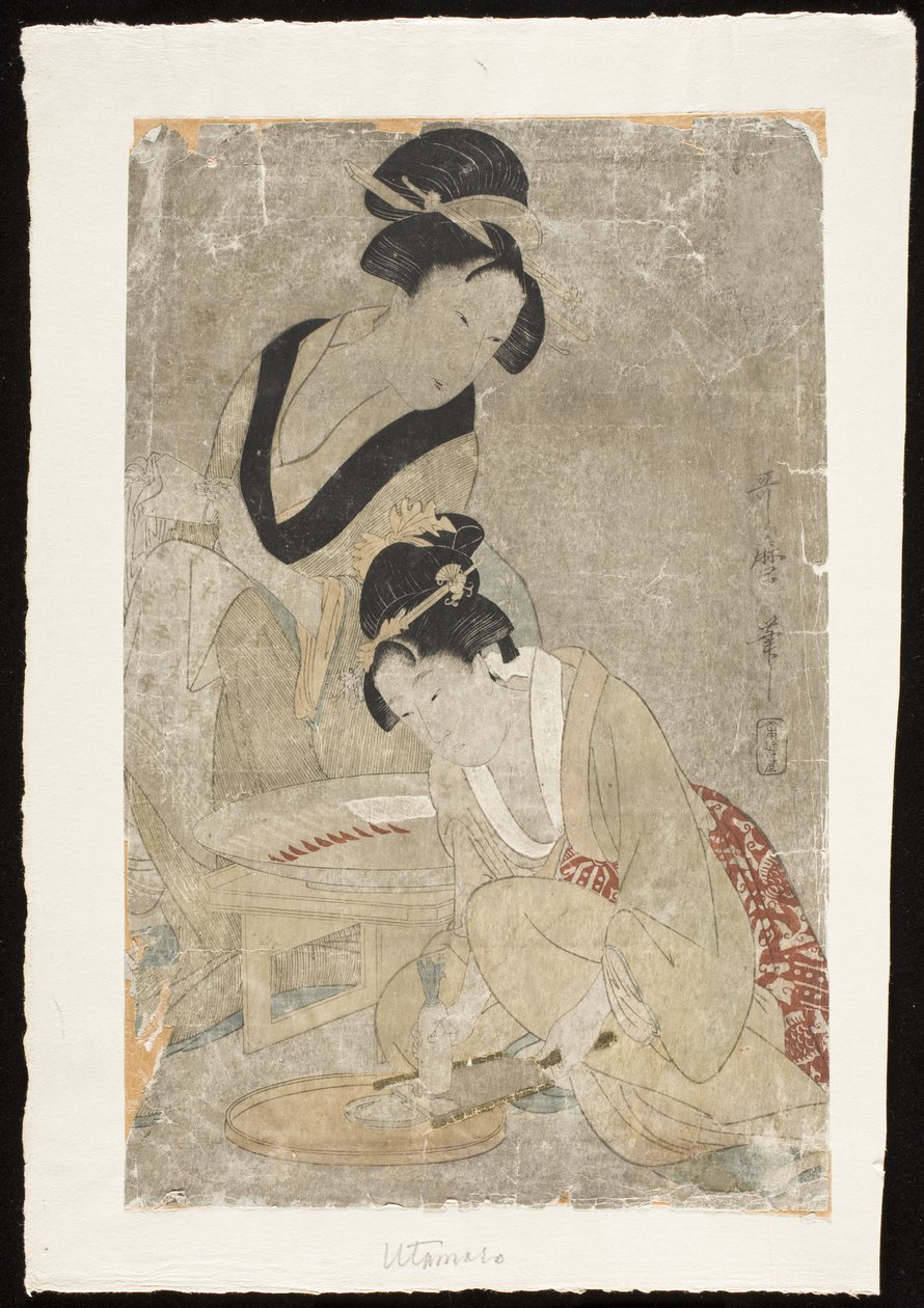 Nyers hal előkészítése alkotó: Kitagawa Utamaro