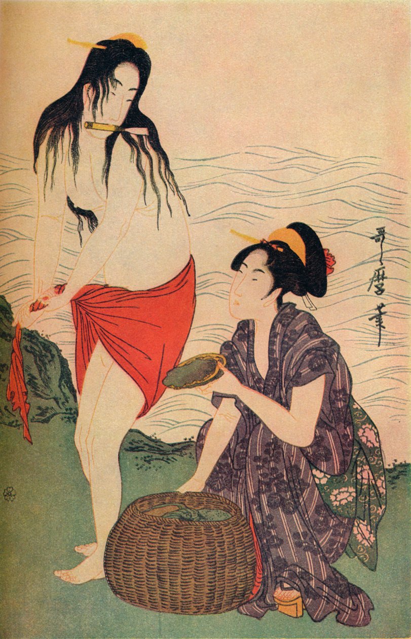 A The Pearl Divers triptichon jobb oldali panelje, Utamaro, 1797-98, 1936. alkotó: Kitagawa Utamaro