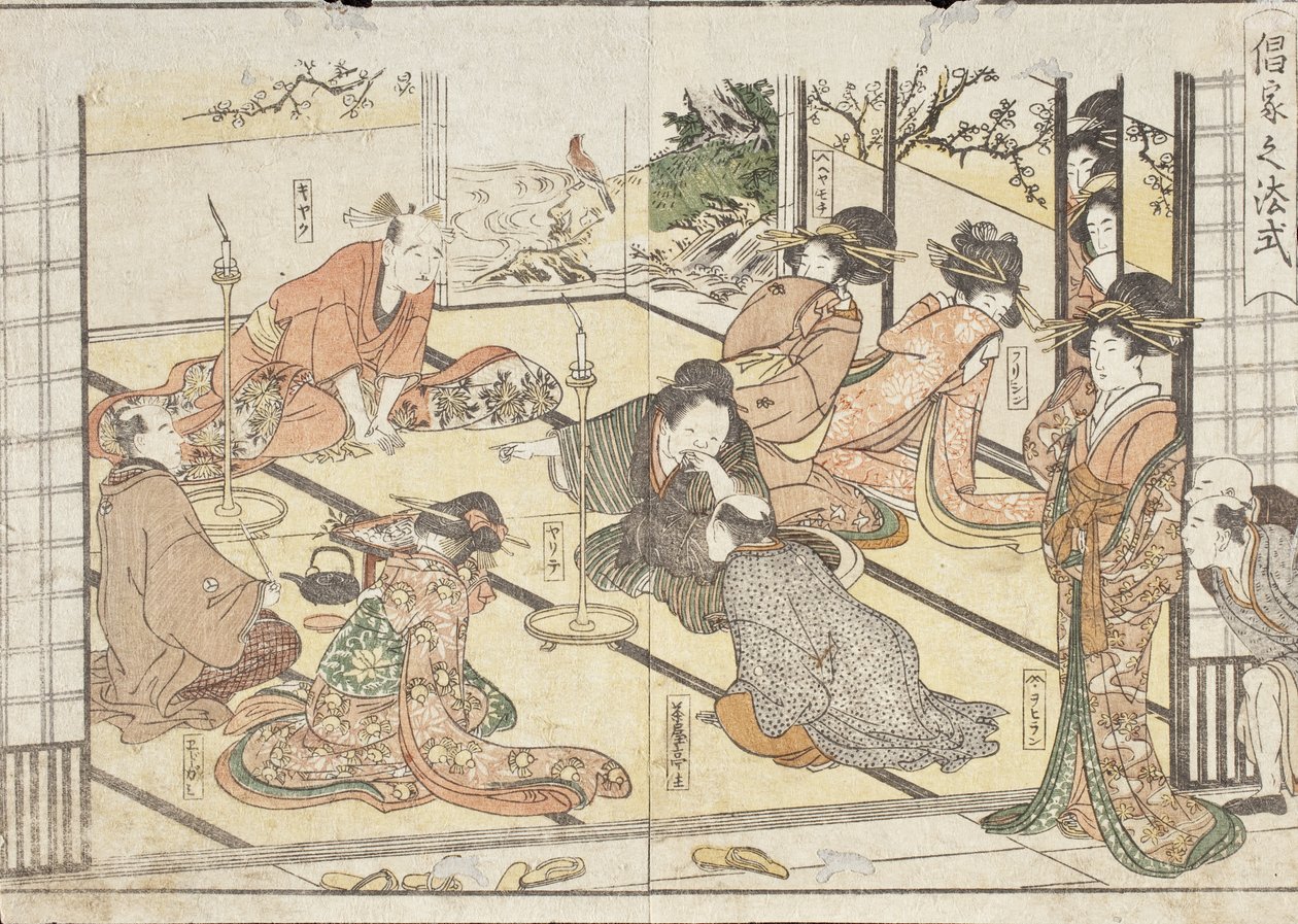 Viselkedési szabályok a szórakozónegyedben alkotó: Kitagawa Utamaro