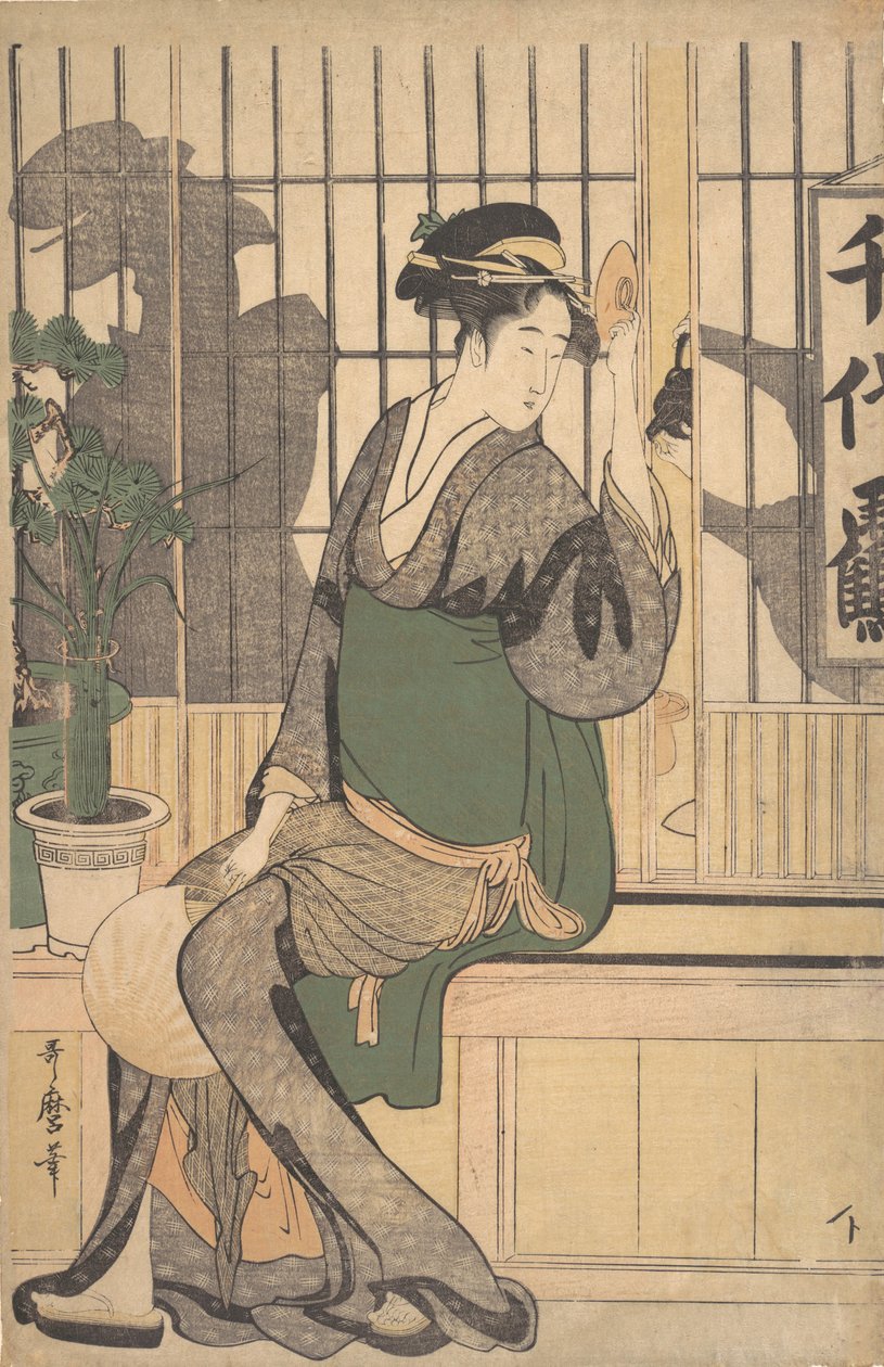 Árnyak a Shoji-n, 1790-es évek. alkotó: Kitagawa Utamaro