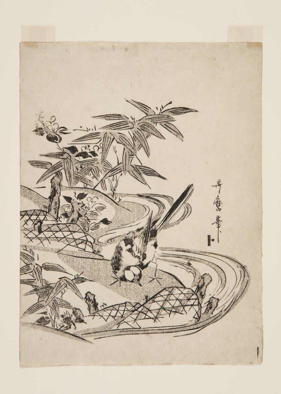 Sparrow (színes fatömbnyomat) alkotó: Kitagawa Utamaro