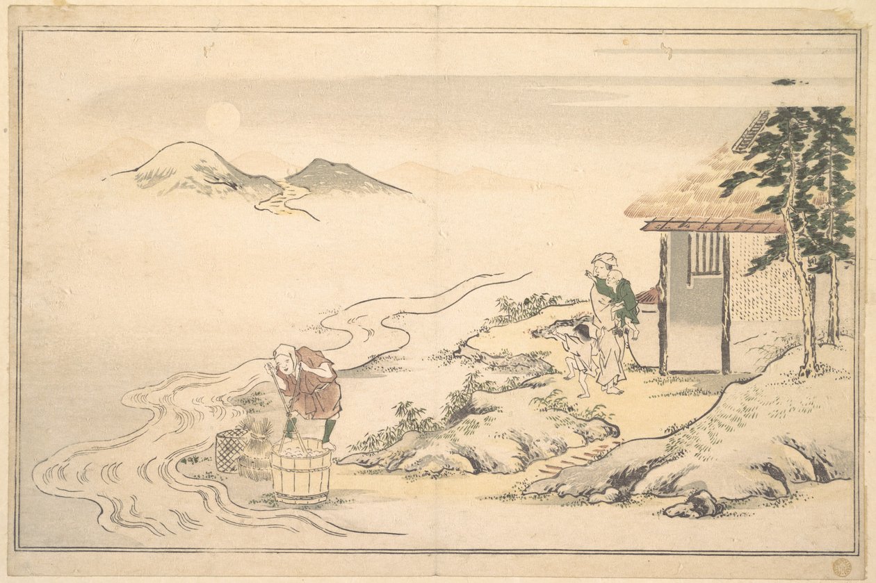 Telihold az imo aratásának idején alkotó: Kitagawa Utamaro