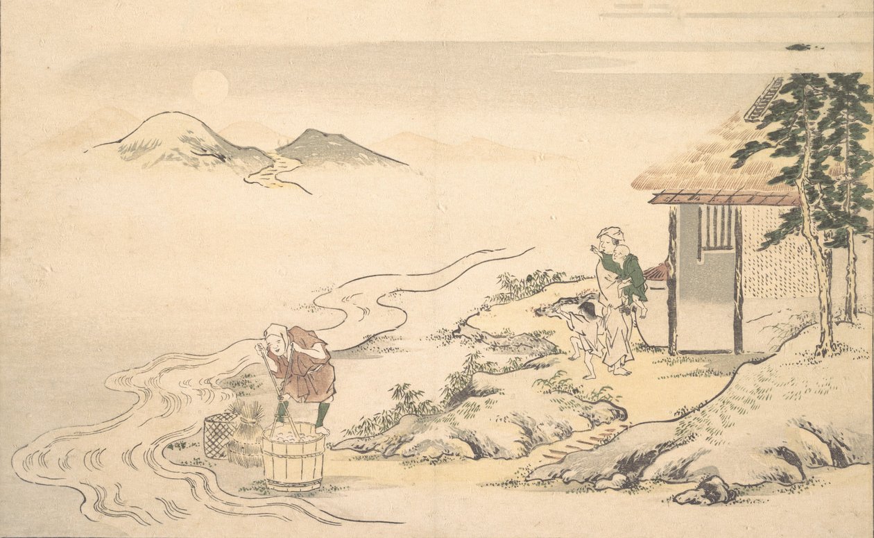 Telihold az imói aratás idején, 1789. 8. hónap. alkotó: Kitagawa Utamaro