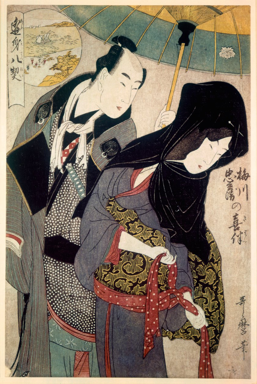 A szerelmesek, Chubei és Umezawa, 18. vége, 19. század eleje. alkotó: Kitagawa Utamaro
