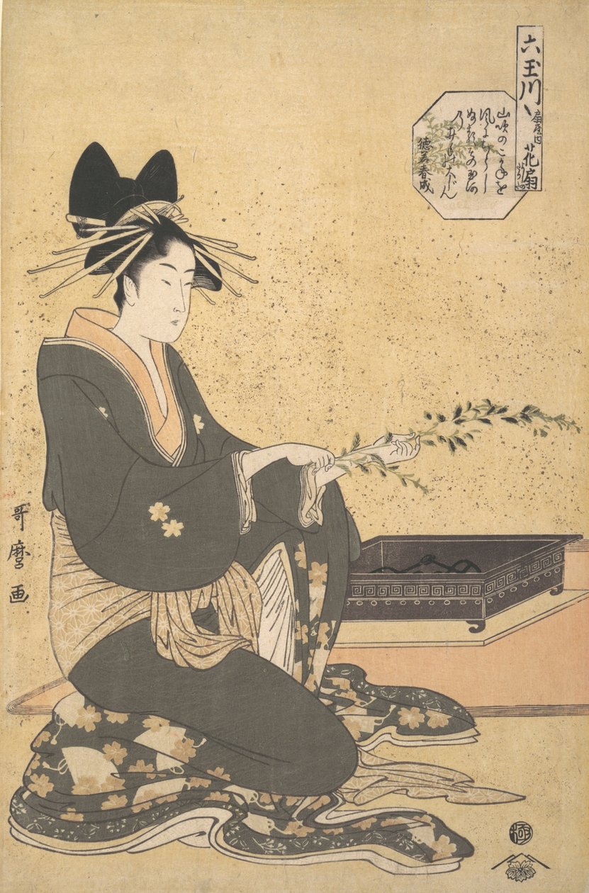 Az Ogiya-i Oiran Hanaogi, a „Six Jewel Rivers” sorozatból Mutamagawa, kb. 1795-96. alkotó: Kitagawa Utamaro