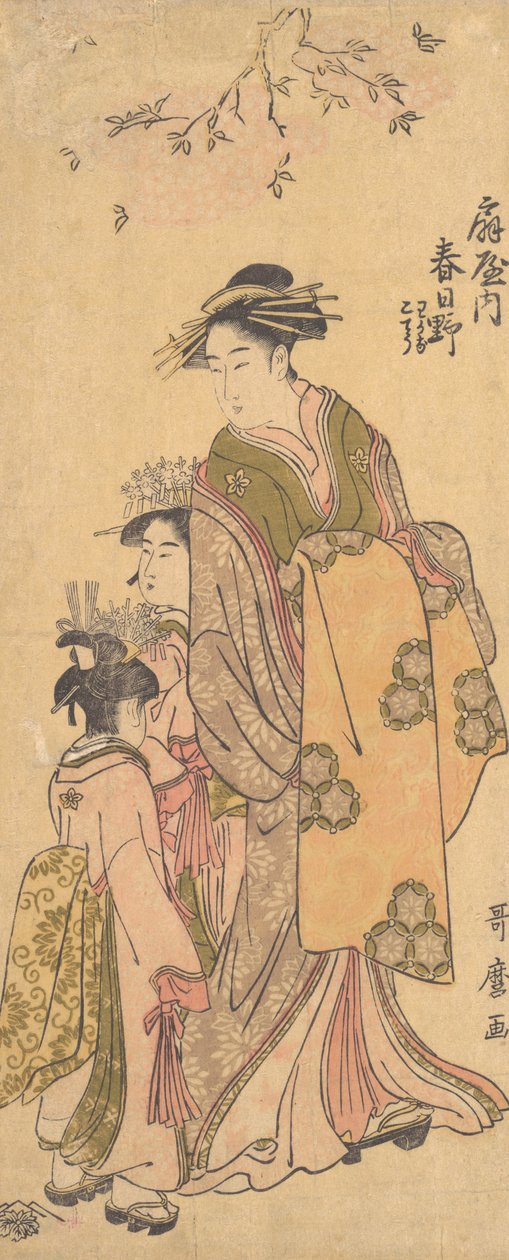 Teka Kaoru Kasuga f Ogi és Otopara. 1788. alkotó: Kitagawa Utamaro