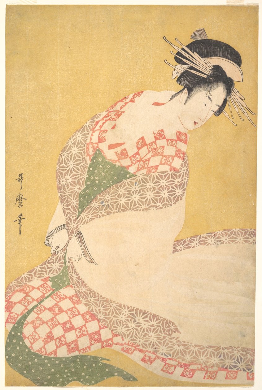 A külső köntös, 1795 körül (fatömbnyomat) alkotó: Kitagawa Utamaro