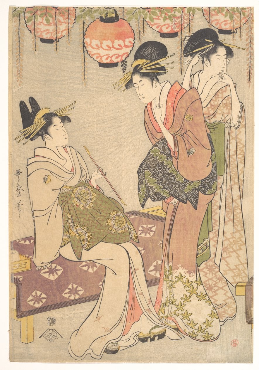 Három kurtizán alkotó: Kitagawa Utamaro