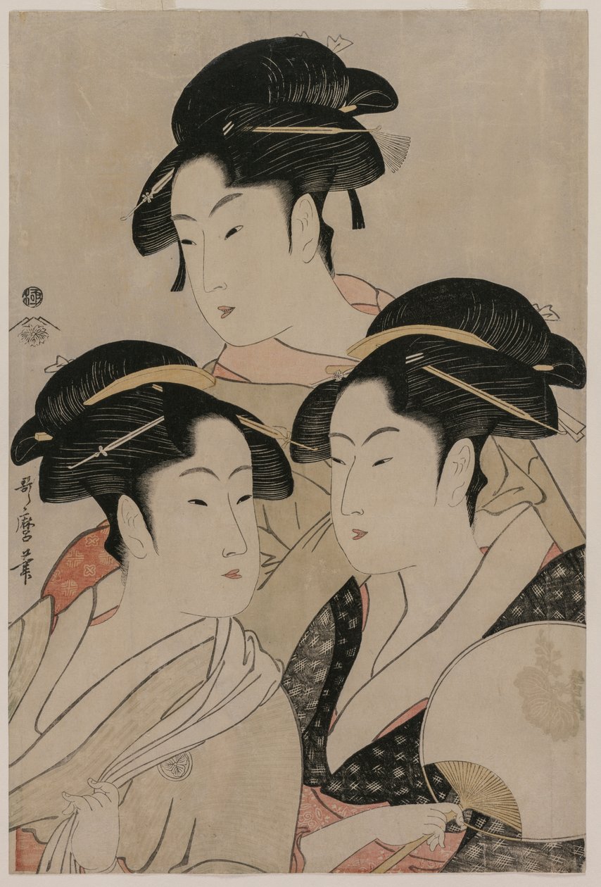 Toyohina Tomimoto, Ohisa Takashimaya, Idea Naniwaya alkotó: Kitagawa Utamaro