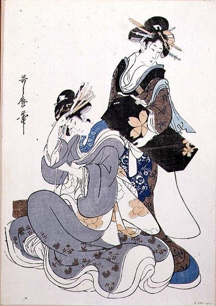 Két női alak (színes fametszet alkotó: Kitagawa Utamaro