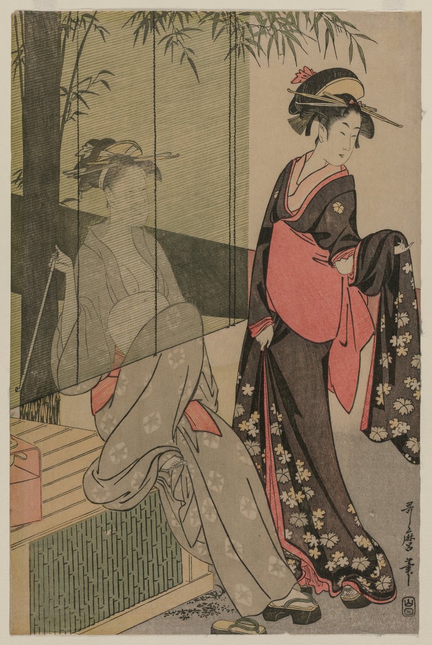 Két nő egy bambuszvaktól alkotó: Kitagawa Utamaro