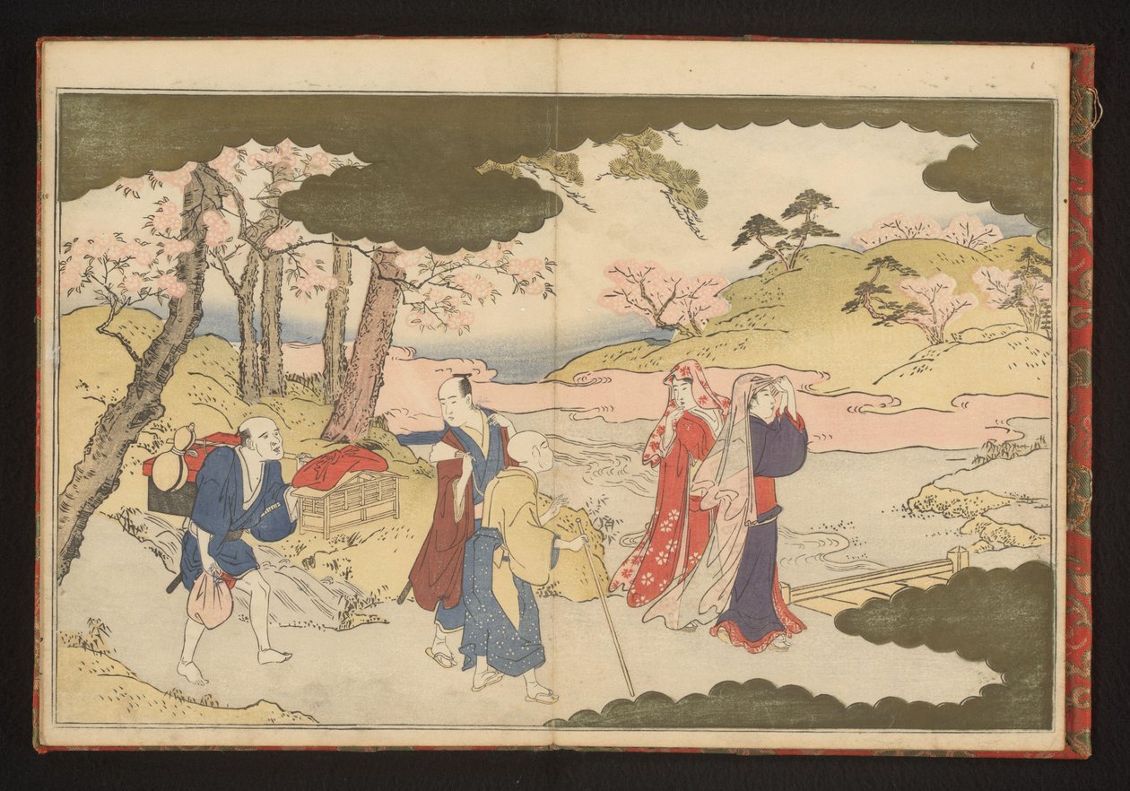 Két hölgy virágnézegetett Kiotóban alkotó: Kitagawa Utamaro