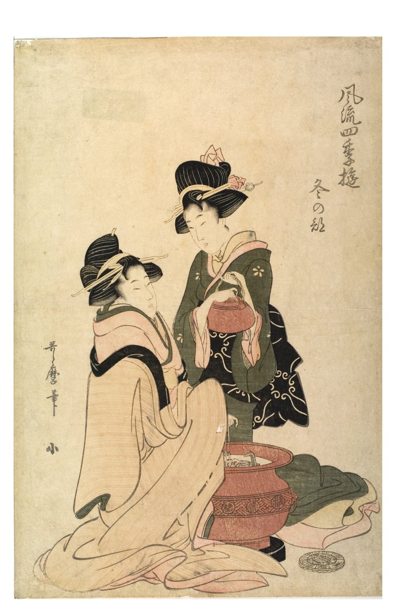 Tél az Elegant Pleasures of the Four Seasons sorozatból, 1758-1806 körül (fatömbnyomat papíron) alkotó: Kitagawa Utamaro