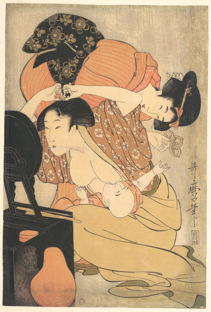 Nő és gyermek alkotó: Kitagawa Utamaro