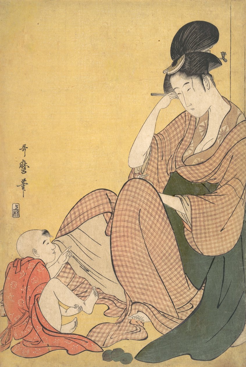 Nő és gyermek, kb. 1794-95. alkotó: Kitagawa Utamaro
