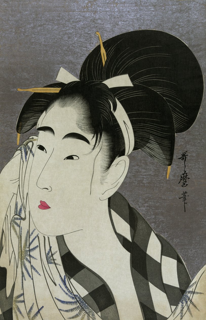 Verejtéket törölgető nő, 1798 alkotó: Kitagawa Utamaro