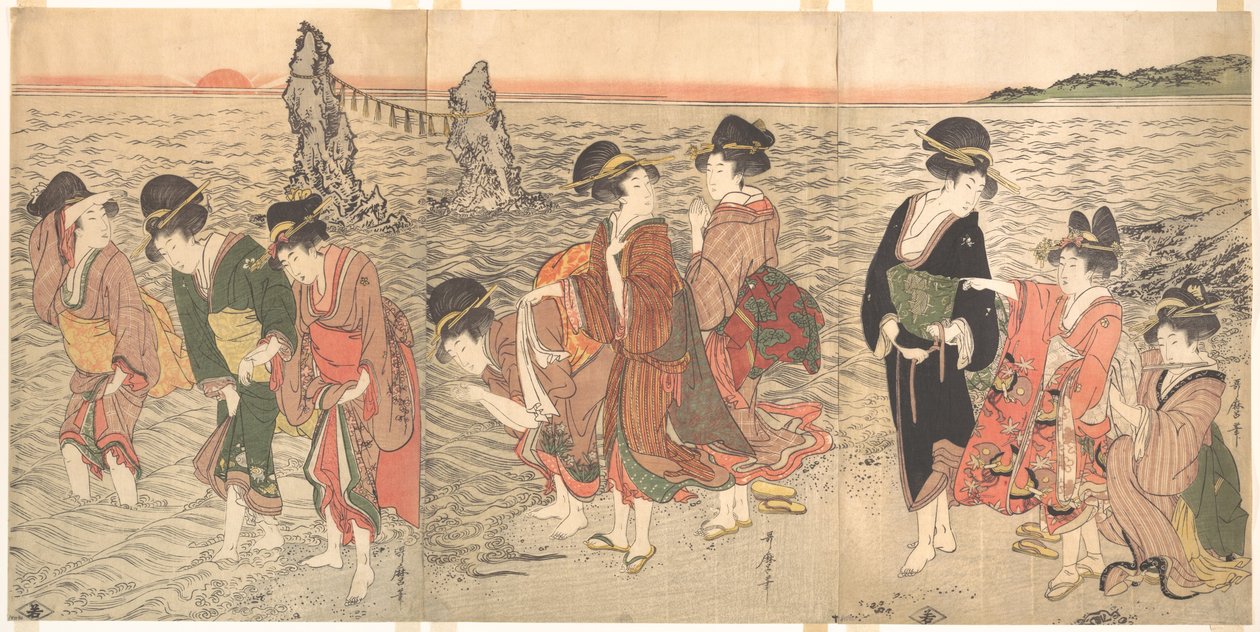 Nők imádják a felkelő napot Ise ikersziklái között alkotó: Kitagawa Utamaro