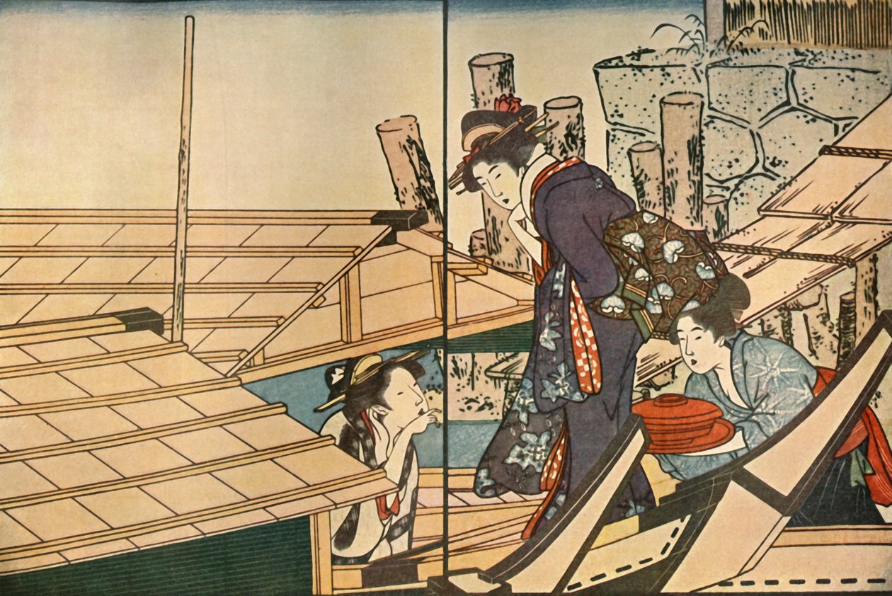 Nők a hajón, 1801, 1924. alkotó: Kitagawa Utamaro