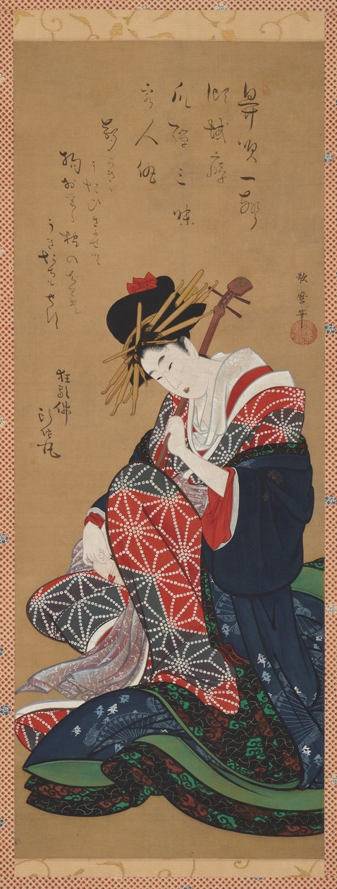 Shamisen Player, Edo-korszak, 18. század vége-19. század eleje. alkotó: Kitagawa Utamaro II