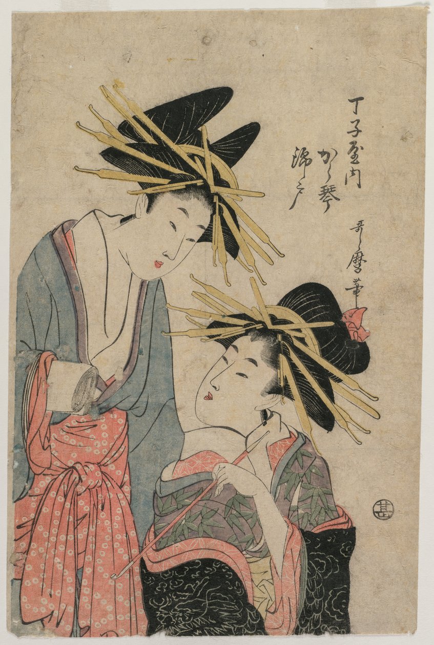 te iskola r kezek s kagylók együtt terv d Nishikido a f cho idő alkotó: Kitagawa Utamaro II
