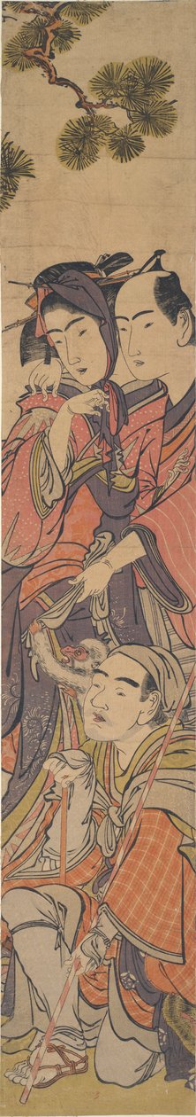 Oshun és Dembei a majommal játszik a Yojir-on? alkotó: Kitao Masanobu