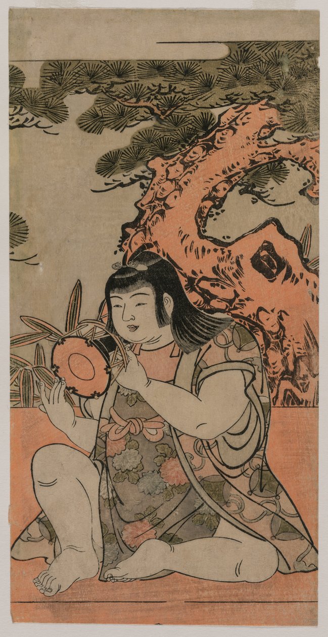 Kézidobon játszó baba alkotó: Kitao Shigemasa
