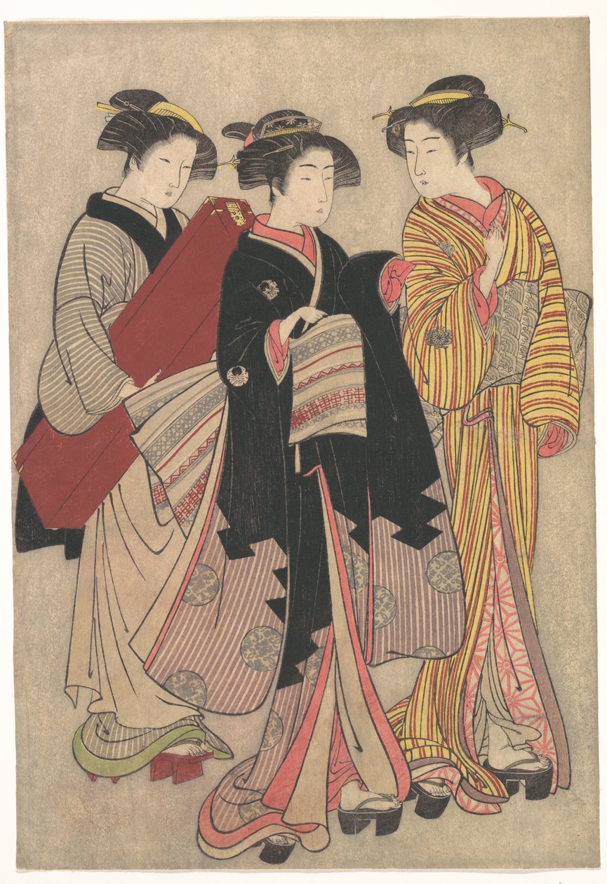 Két gésa sétál alkotó: Kitao Shigemasa