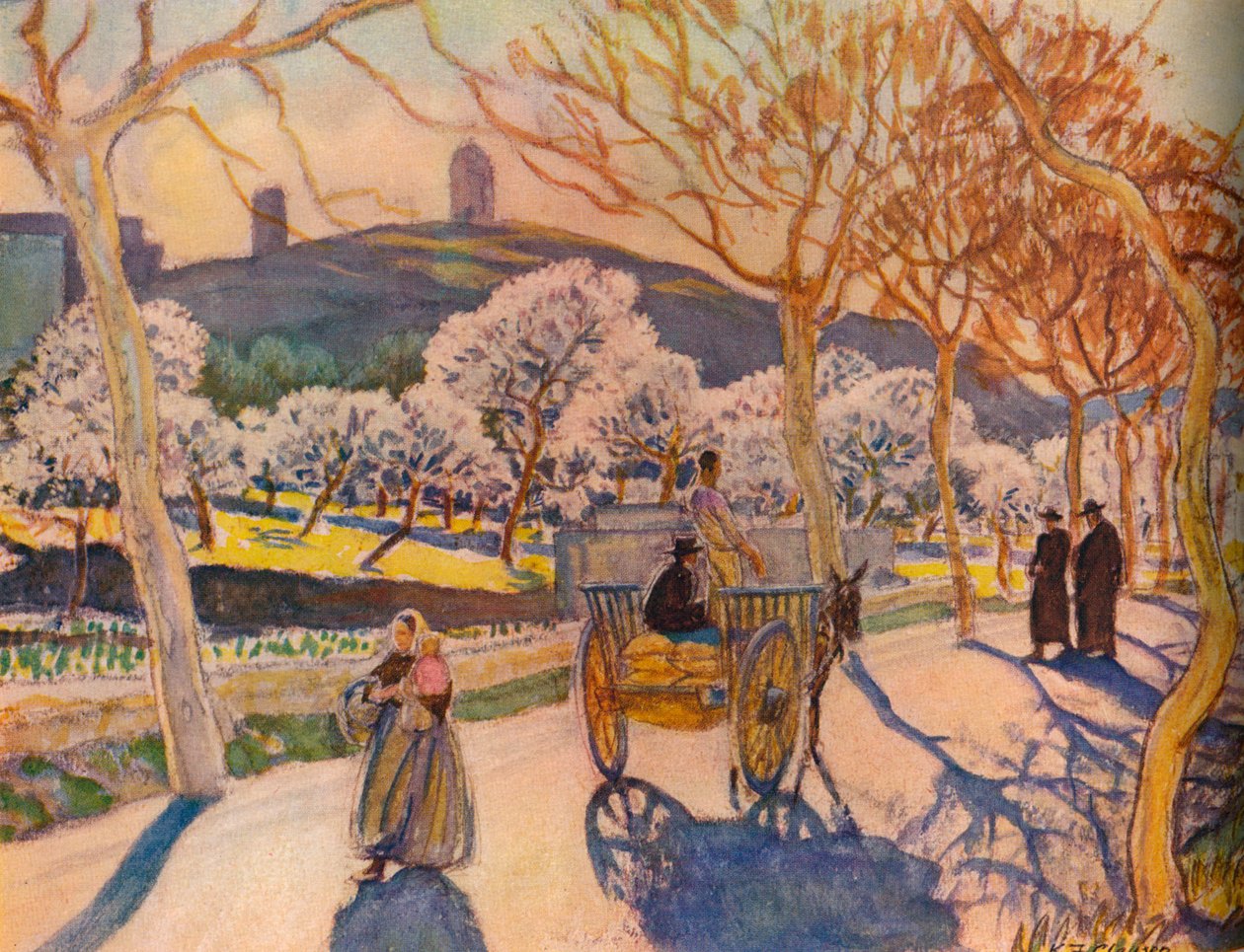 „Napfény és mandulavirág, Ibiza”, 1936. alkotó: Kitty Clausen