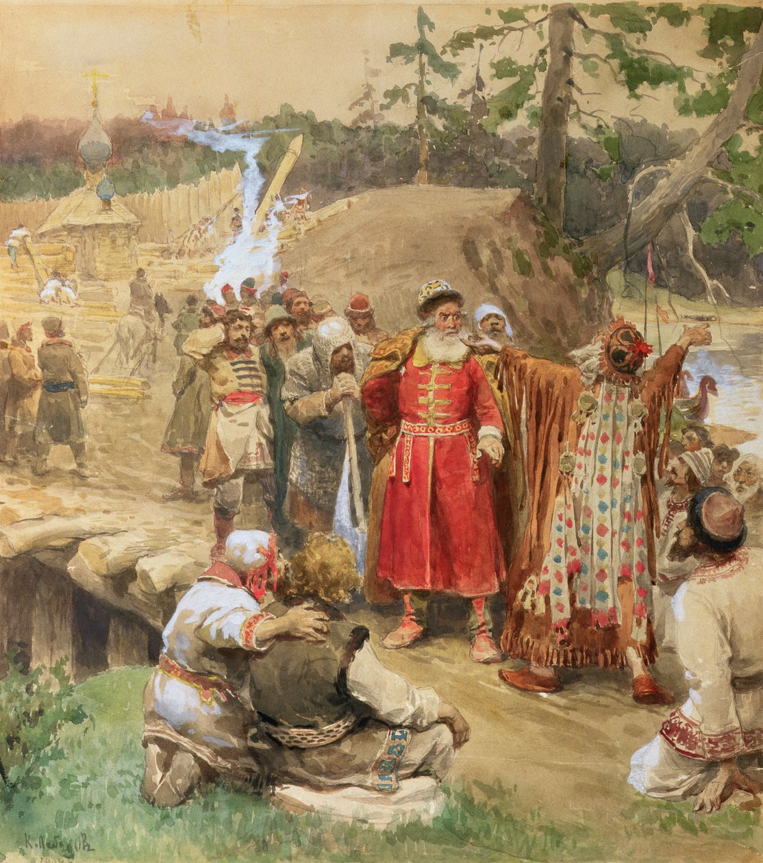 Az új régiók meghódítása Oroszországban, 1904 alkotó: Klavdiy Vasilievich Lebedev