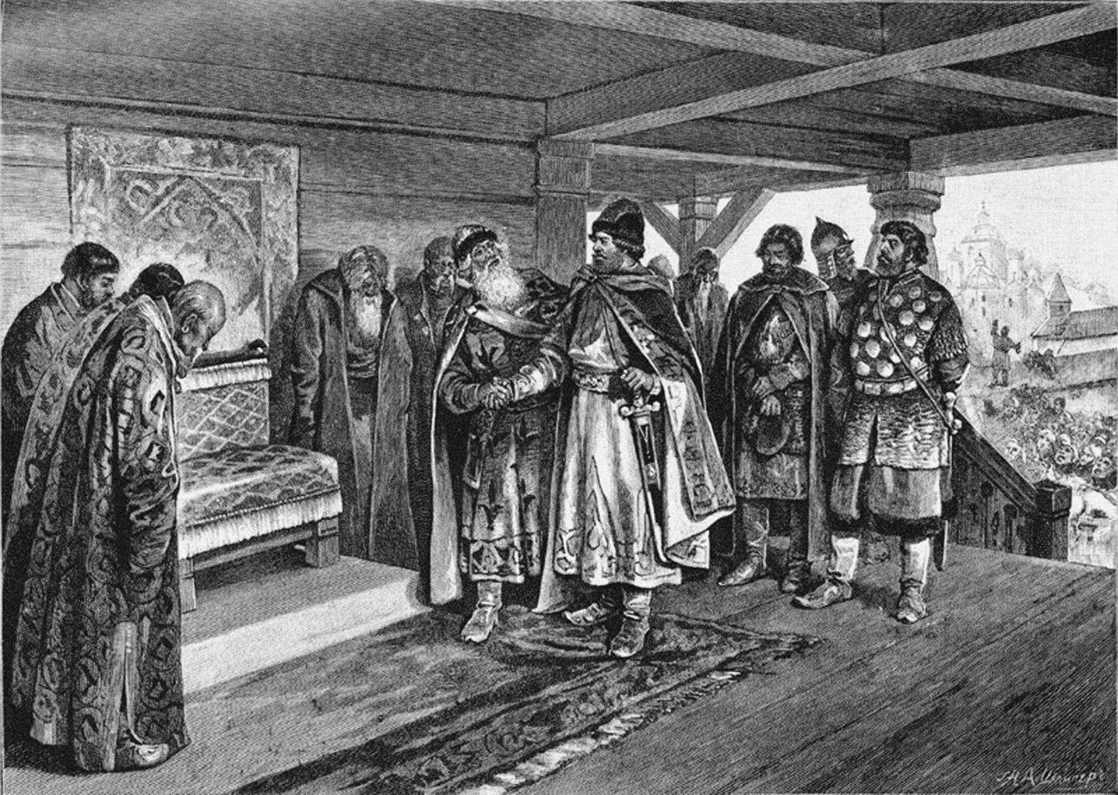 Izyaslav I Mstislavich és Vjacseszlav I Vlagyimirovics, 1890 alkotó: Klavdiy Vasilievich Lebedev