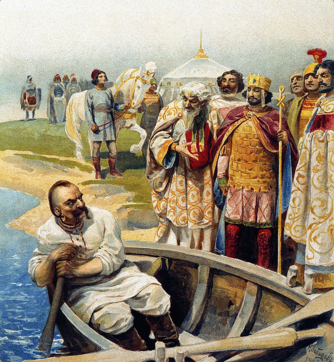 I. Szvjatoszlav találkozása Cimiskes János császárral alkotó: Klavdiy Vasilievich Lebedev